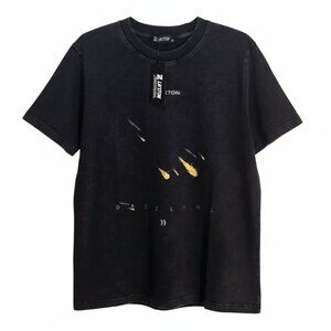 NWT | LAIXTON Men’s Black Distressed "Dazzling" Meteor Graphic T-Shirt | Medium